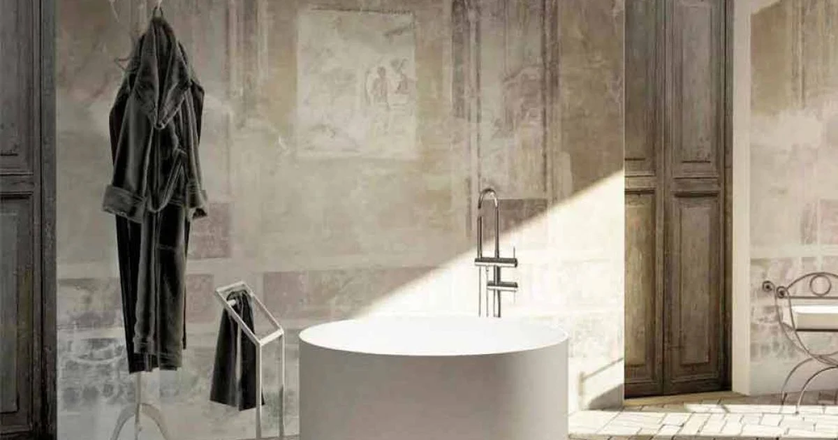 Vasca da bagno freestanding rotonda di design fatta in Italia Cremona