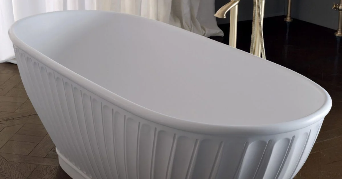 Vasca in Solid Surface con Esterno Bianco Matt Made in Italy - Ross