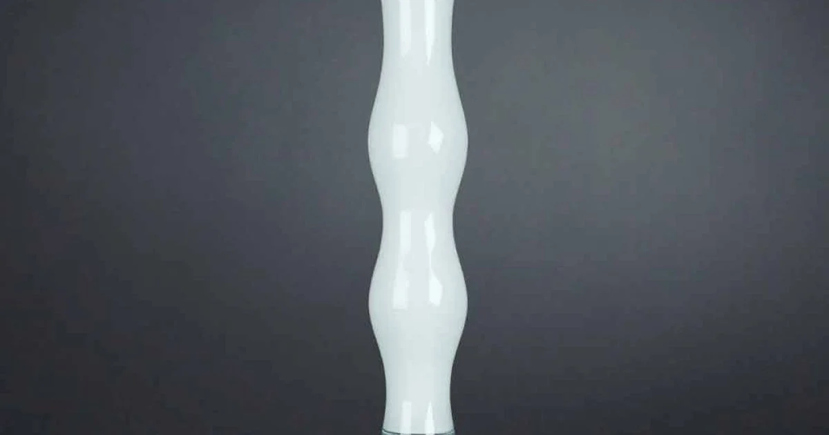 Vaso Alto Decorativo in Vetro Trasparente e Bianco Realizzato in Italia - Gondo