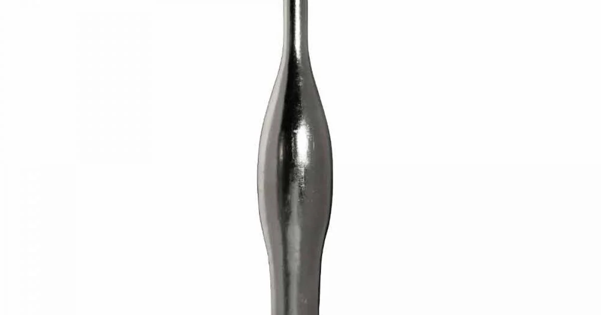 Vaso Alto Moderno in Resina Finitura Foglia Oro o Argento Made in Italy - Quarzo