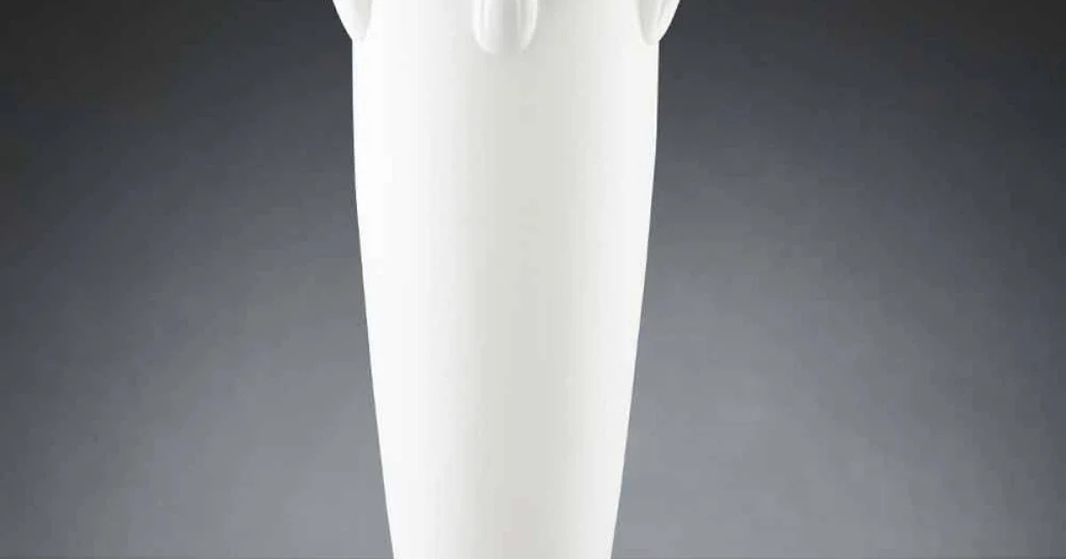 Vaso Alto per Interni in Ceramica Bianca o Oro Lucido Made in Italy - Jacky