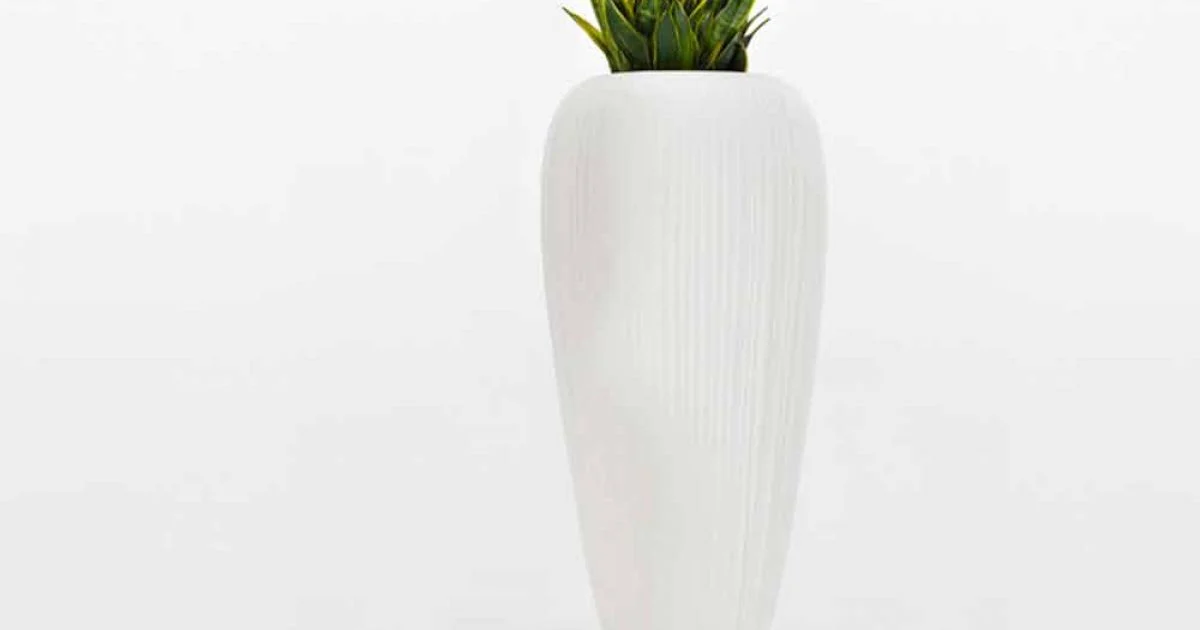 Vaso d'Arredo in Polietilene Bianco, Beige o Grigio 2 Pezzi - Skin by Myyour