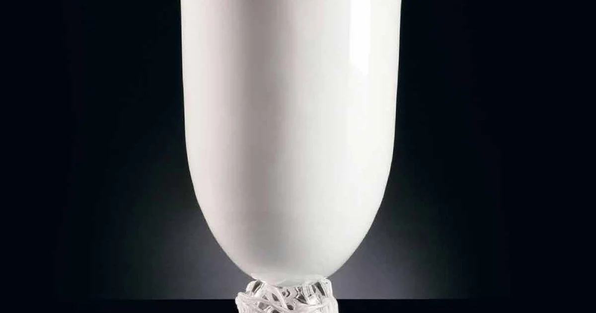 Vaso da Interno in Vetro Bianco Realizzato Artigianalmente in Italia - Crezia