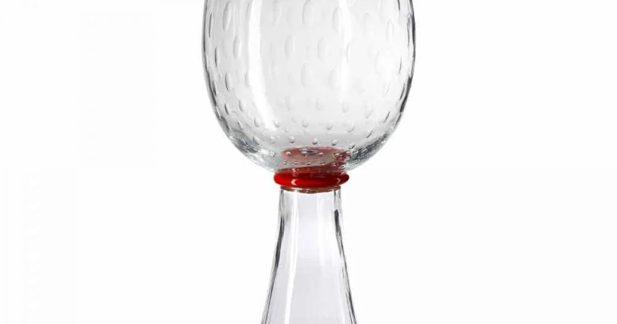 Vaso da Interno in Vetro di Murano con Dettaglio Rosso Made in Italy - Copernico