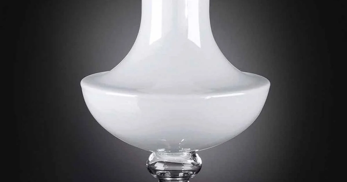 Vaso da Interno Moderno in Vetro Bianco e Trasparente Made in Italy - Portos