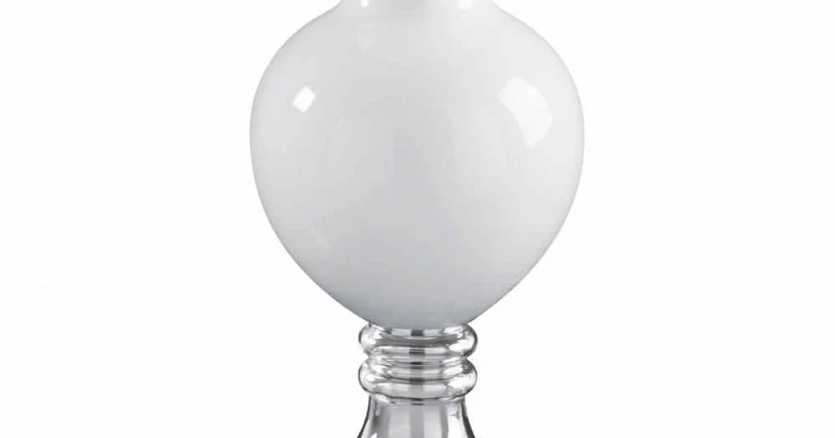 Vaso Decorativo da Interno in Vetro Bianco e Trasparente Made in Italy - Frodino