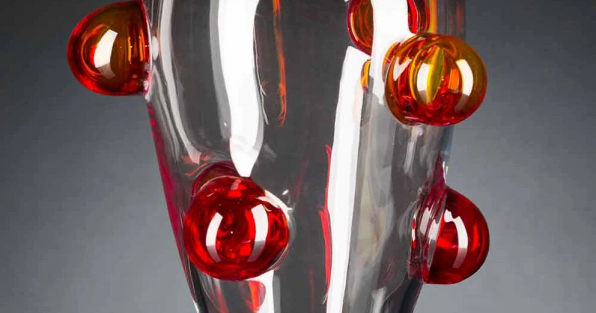 Vaso Decorativo da Interno in Vetro Soffiato di Murano Made in Italy - Rovigo