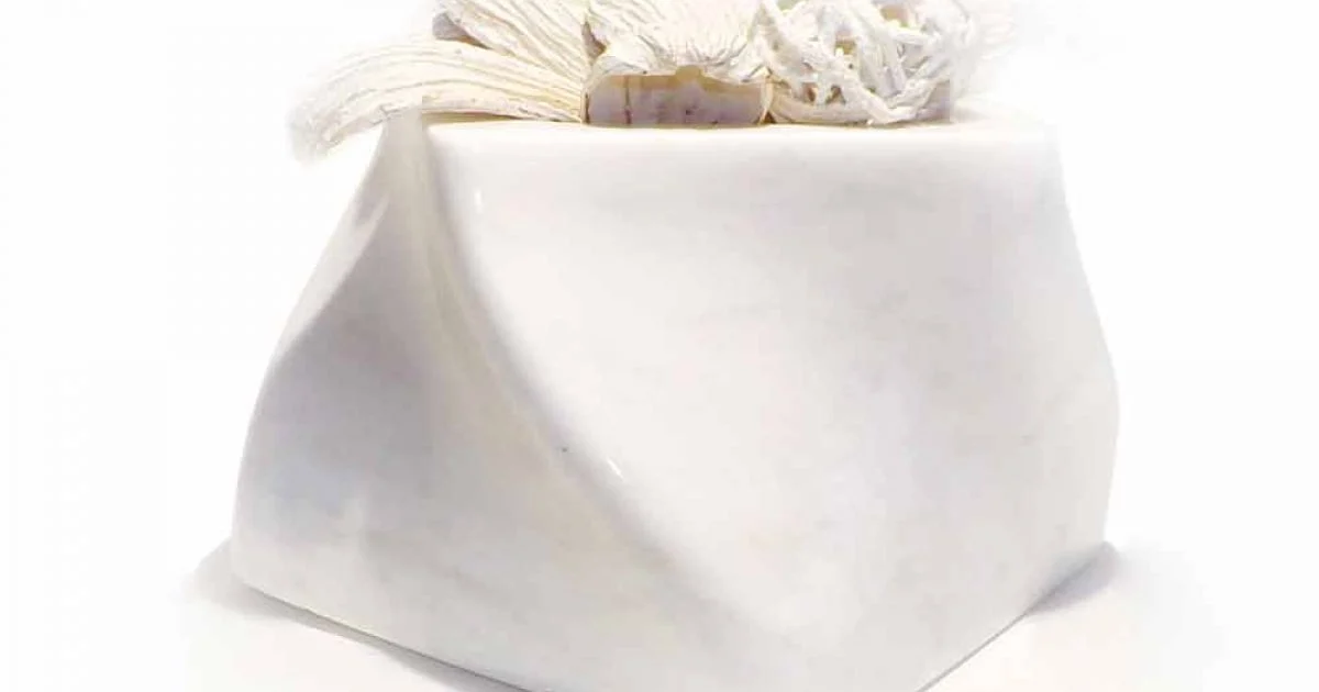 Vaso Decorativo di Design in Marmo Bardiglio o di Carrara Made in Italy - Prisma