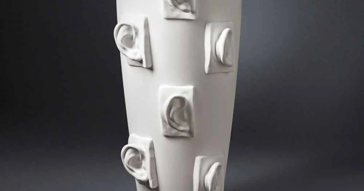 Vaso Decorativo in Ceramica con Decori Realizzato a Mano in Italia - Capuano