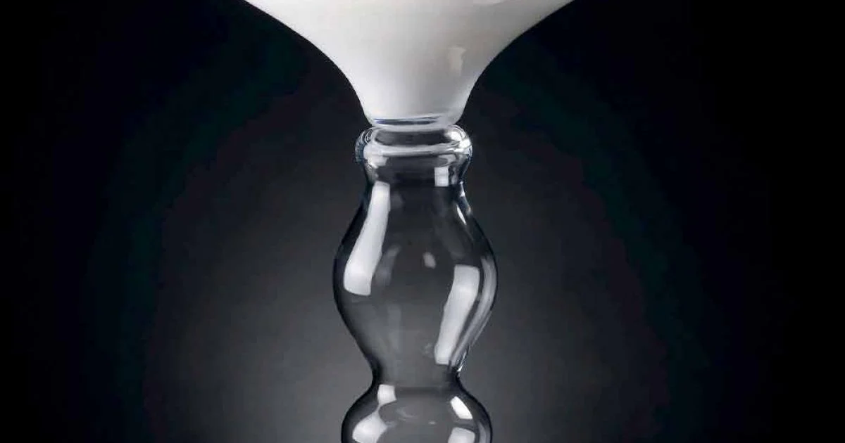 Vaso Decorativo Moderno in Vetro Bianco e Trasparente Made in Italy - Vulcano