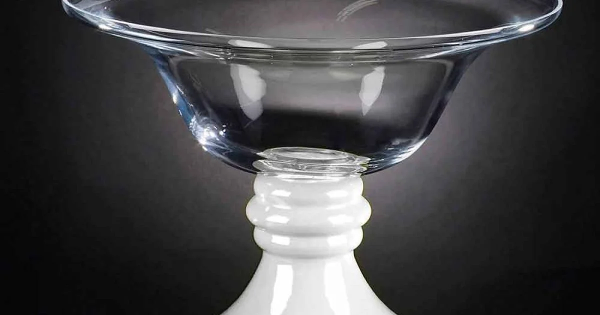 Vaso Elegante per Interni in Vetro Bianco e Trasparente Made in Italy - Allegra