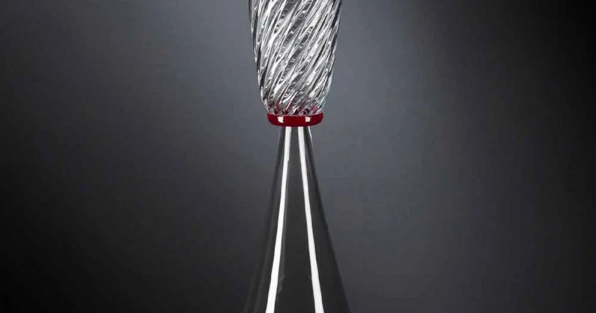 Vaso Elegante per Interni in Vetro Soffiato di Murano Made in Italy - Inverso