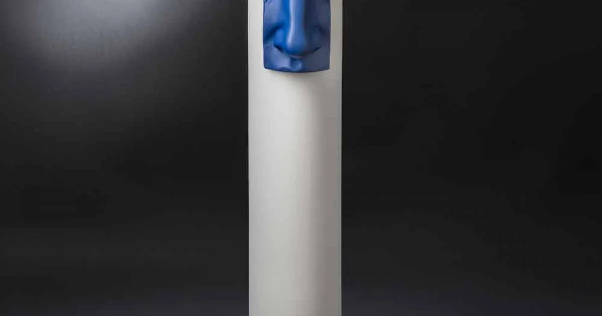 Vaso in Ceramica Bianca con Inserto Colorato Realizzato a Mano in Italia - Monte