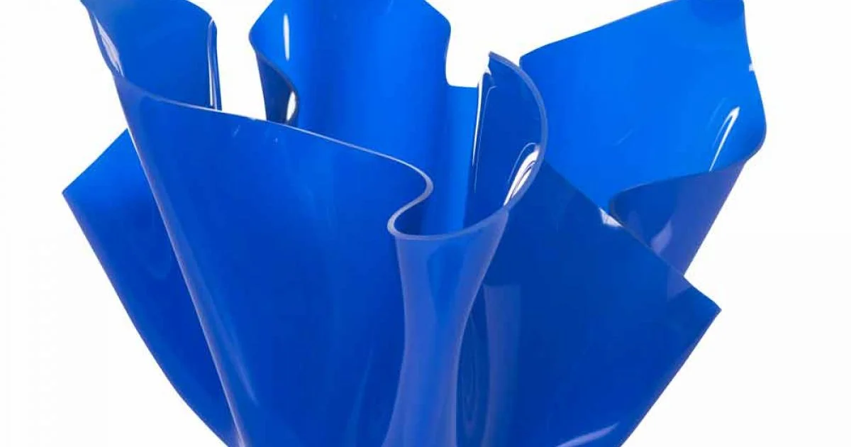 Vaso multiuso esterno/interno Pina blu, design moderno, made in Italy