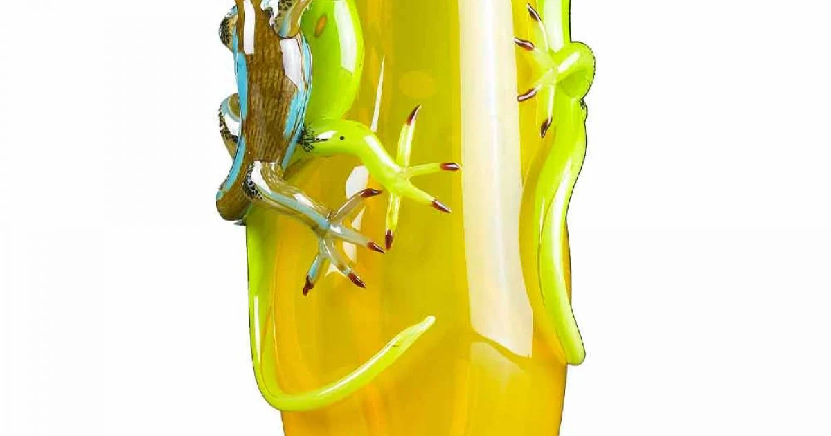 Vaso Ornamentale in Vetro Colorato Realizzato Artigianalmente in Italia - Geco