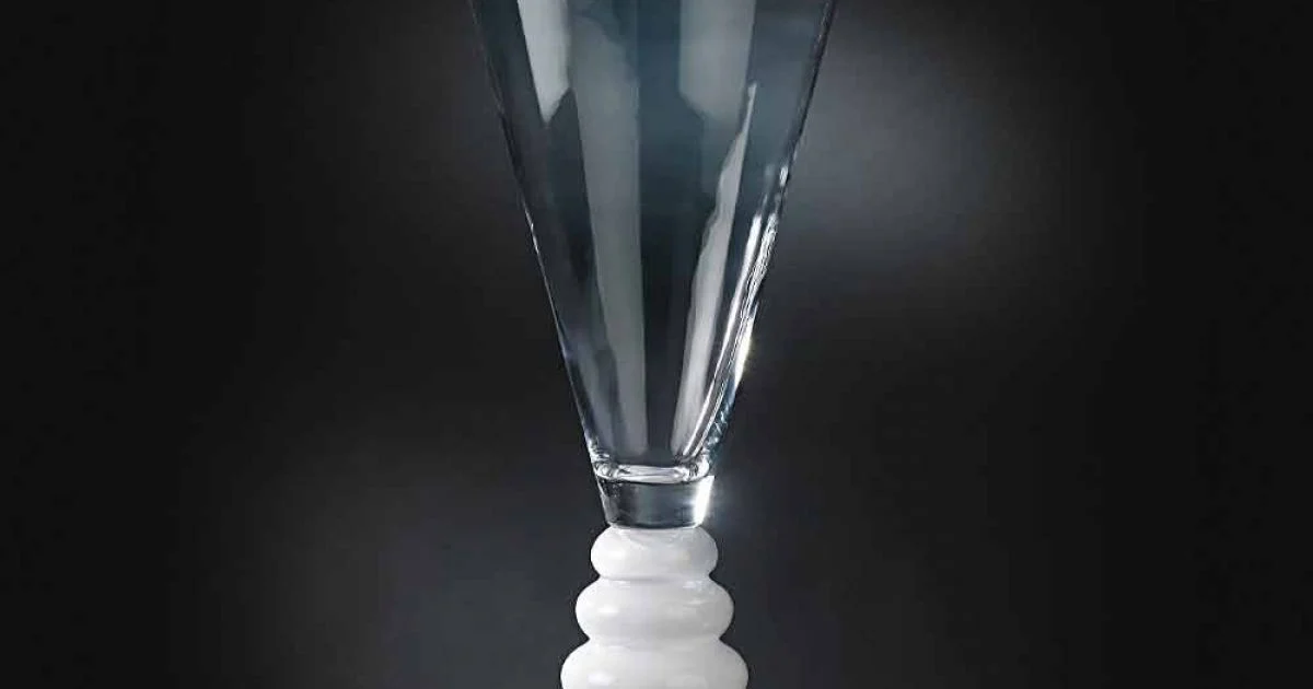 Vaso per Fiori in Vetro Bianco e Trasparente Realizzato in Italia - Aramis