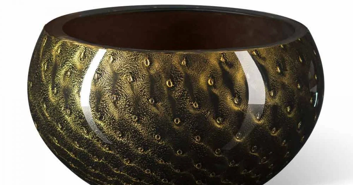 Vaso Rotondo da Interno in Vetro di Murano Colorato Realizzato in Italia - Asper