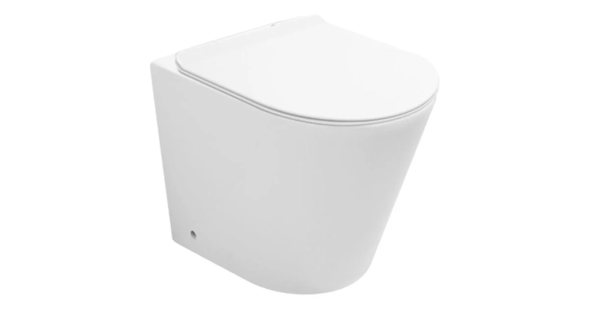 Vaso Wc a Terra Rimless con Sedile Soft Close in Ceramica Bianca - Ginepro
