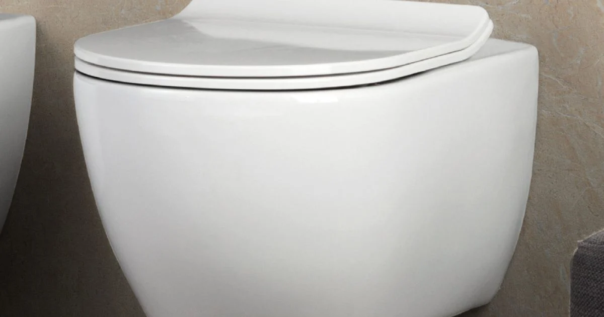Vaso Wc Rimless Sospeso in Ceramica Bianca con Sedile Soft Close - Aster