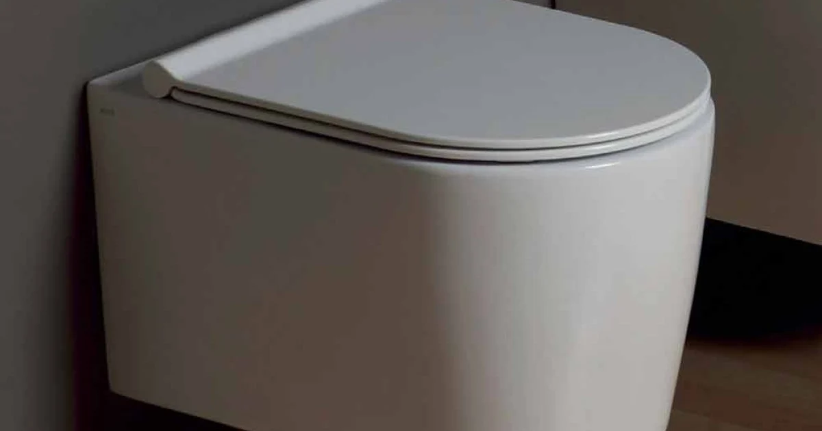 Vaso WC sospeso in ceramica design moderno Shine Square, made in Italy