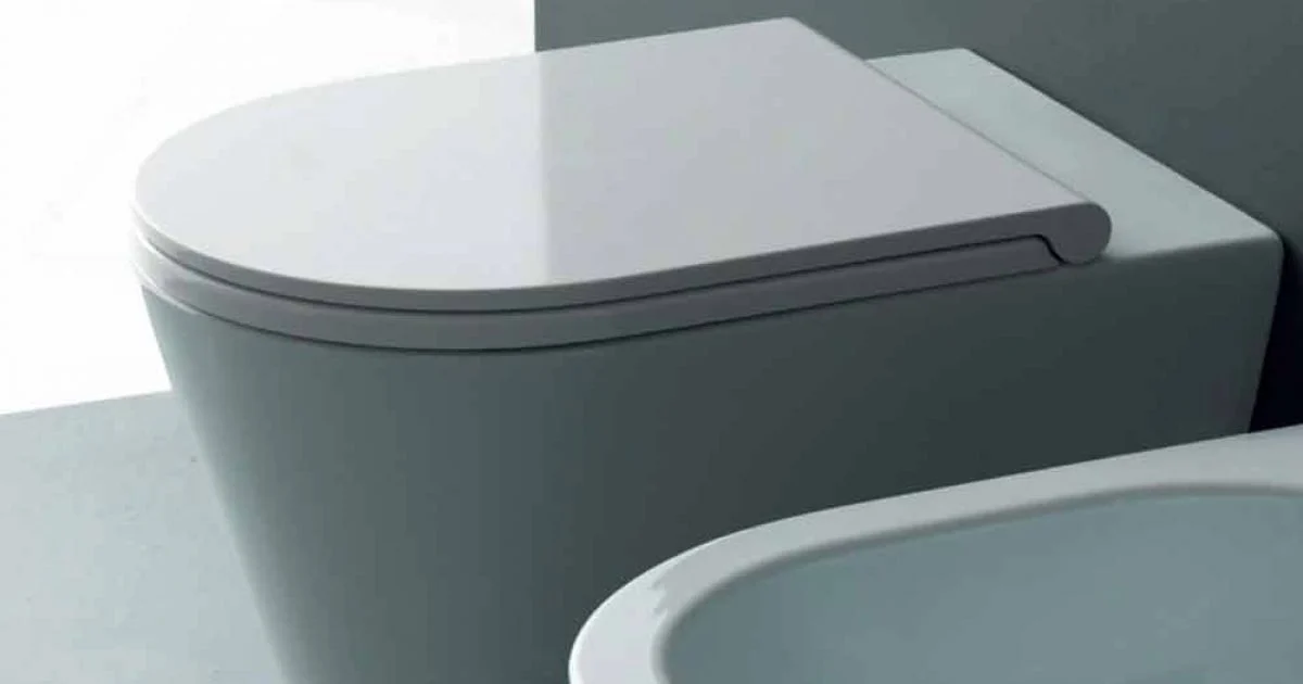 Vaso WC sospeso in ceramica moderno Sun Round 57x37 cm, made in Italy