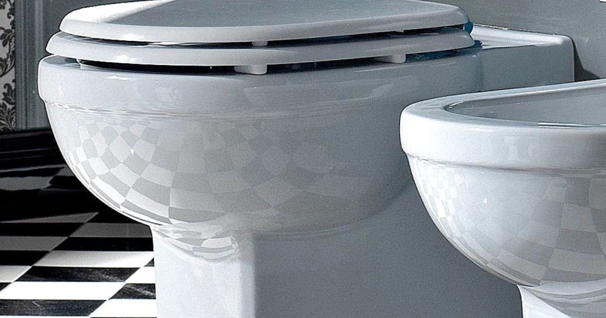Vaso Wc Sospeso Stile Vintage in Ceramica Bianca Made in Italy – Marwa