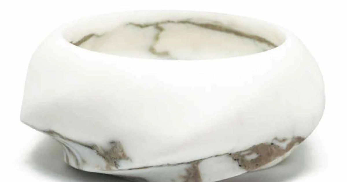Vassoio di Design Rotondo in Marmo Arabescato Made in Italy - Casimir