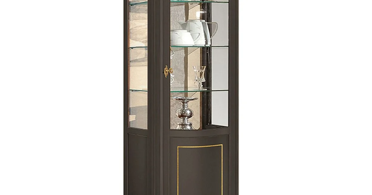 Vetrina Classica in Legno Noce Bianco o Moka Made in Italy - Chantilly