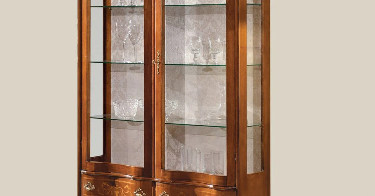 Vetrina Stile Classico Legno con Ante e Cassetti Made in Italy - Versaille