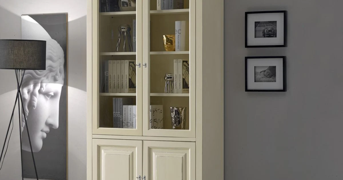 Vetrinetta con 2 Ante in Legno e 2 Ante con Vetro Made in Italy - Fenrir