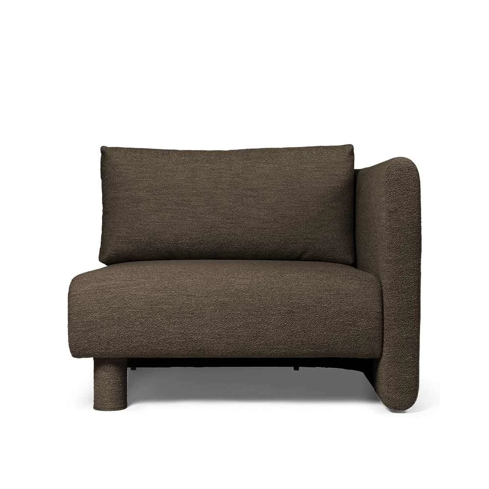 Divano Dase Bracciolo dritto Soft Bouclé marrone scuro