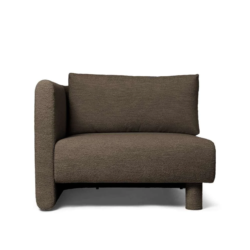 Divano Dase Bracciolo sinistro Soft Bouclé marrone scuro