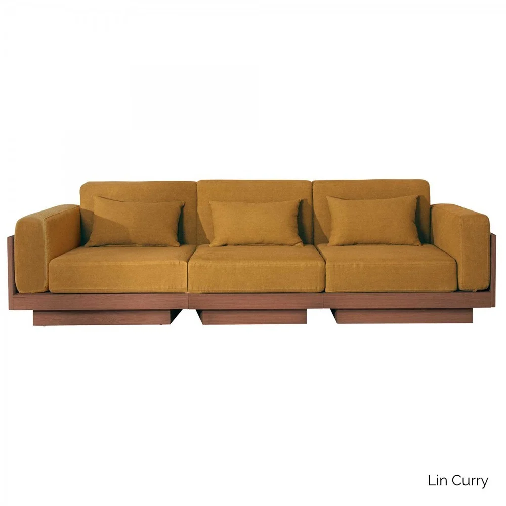 Divano Georges Le Confortable 3 posti finitura noce - Lino Curry