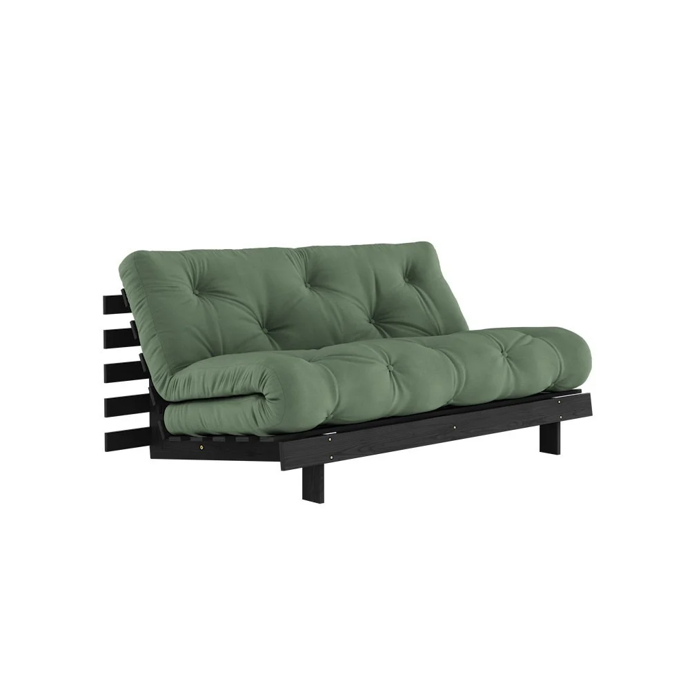 Divano letto Radici 160 nero - 756 verde oliva