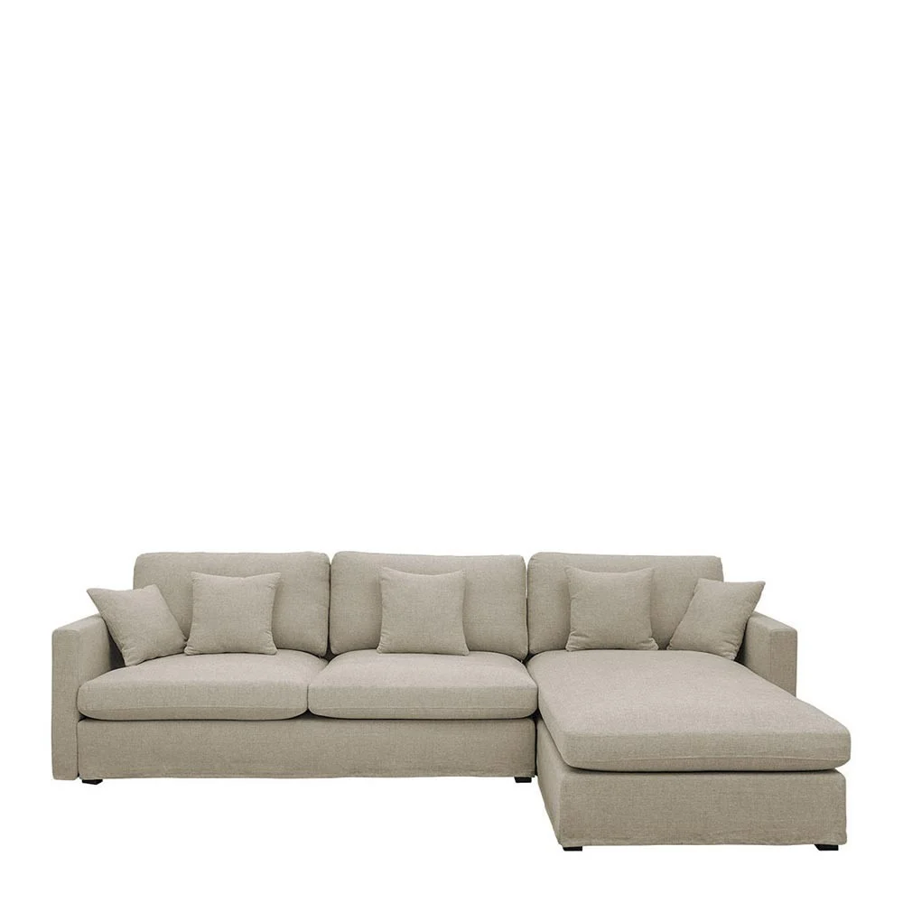 Divano letto reversibile in lino ANGIE - Beige
