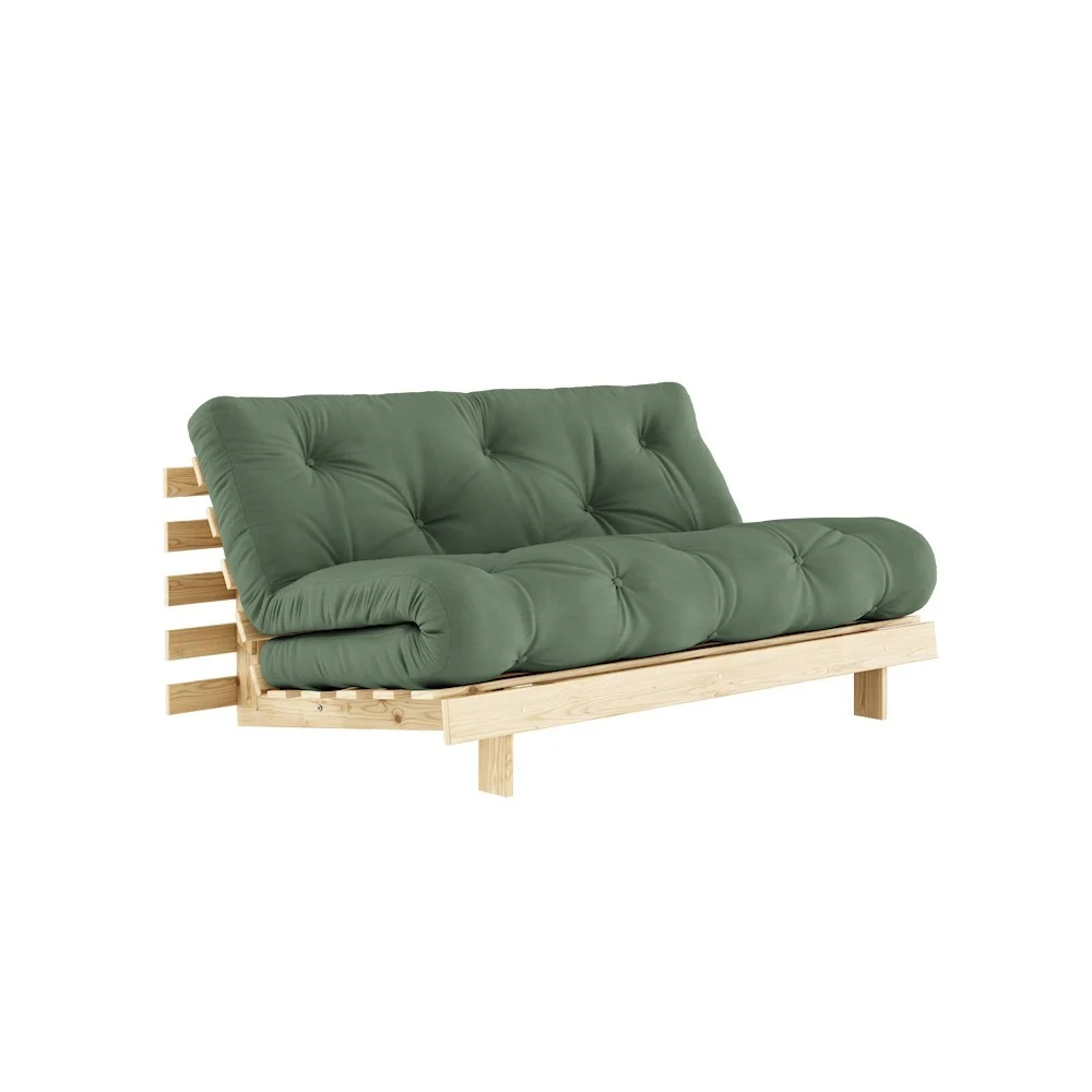 Divano letto Roots 160 - 756 Verde oliva