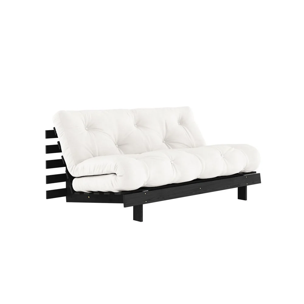 Divano letto Roots 160 nero - 701 naturale