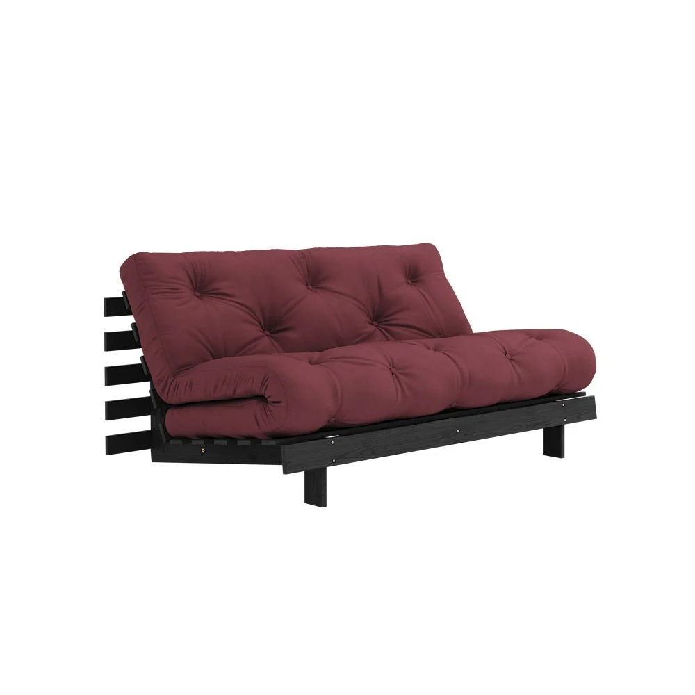 Divano letto Roots 160 nero - 710 Bordeaux