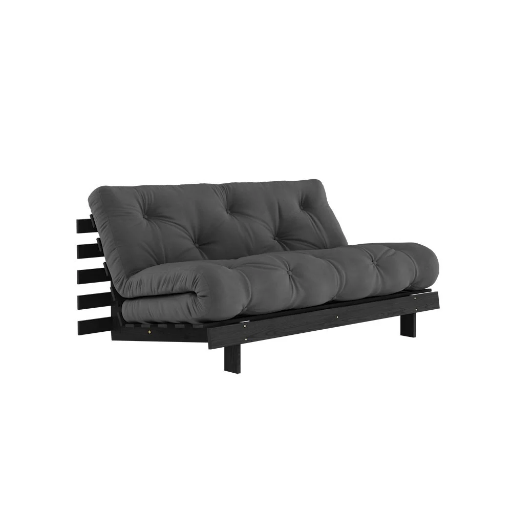 Divano letto Roots 160 nero - 734 grigio scuro