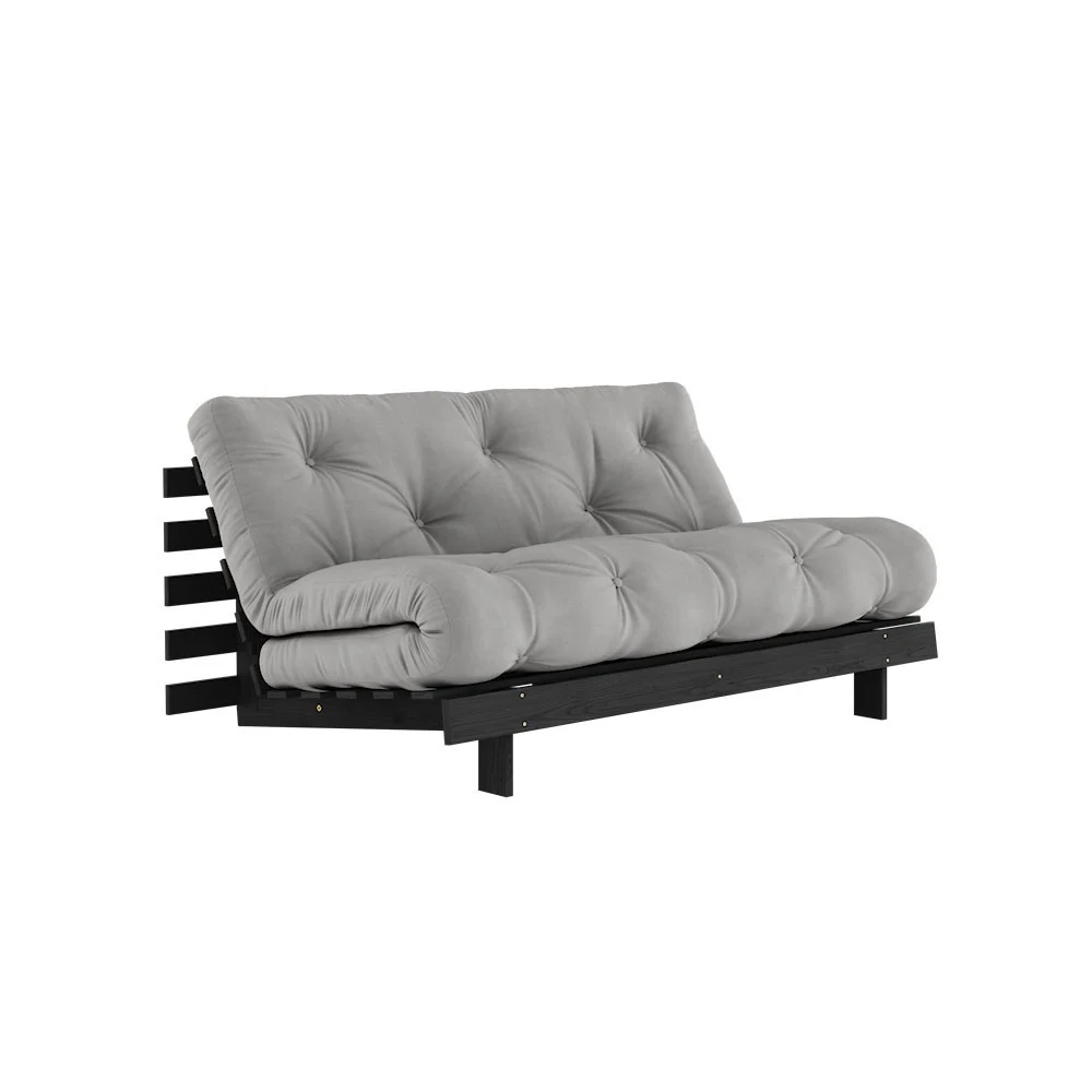 Divano letto Roots 160 nero - 746 grigio