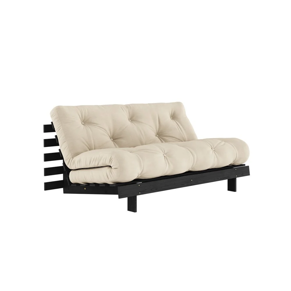 Divano letto Roots 160 nero - 747 Beige