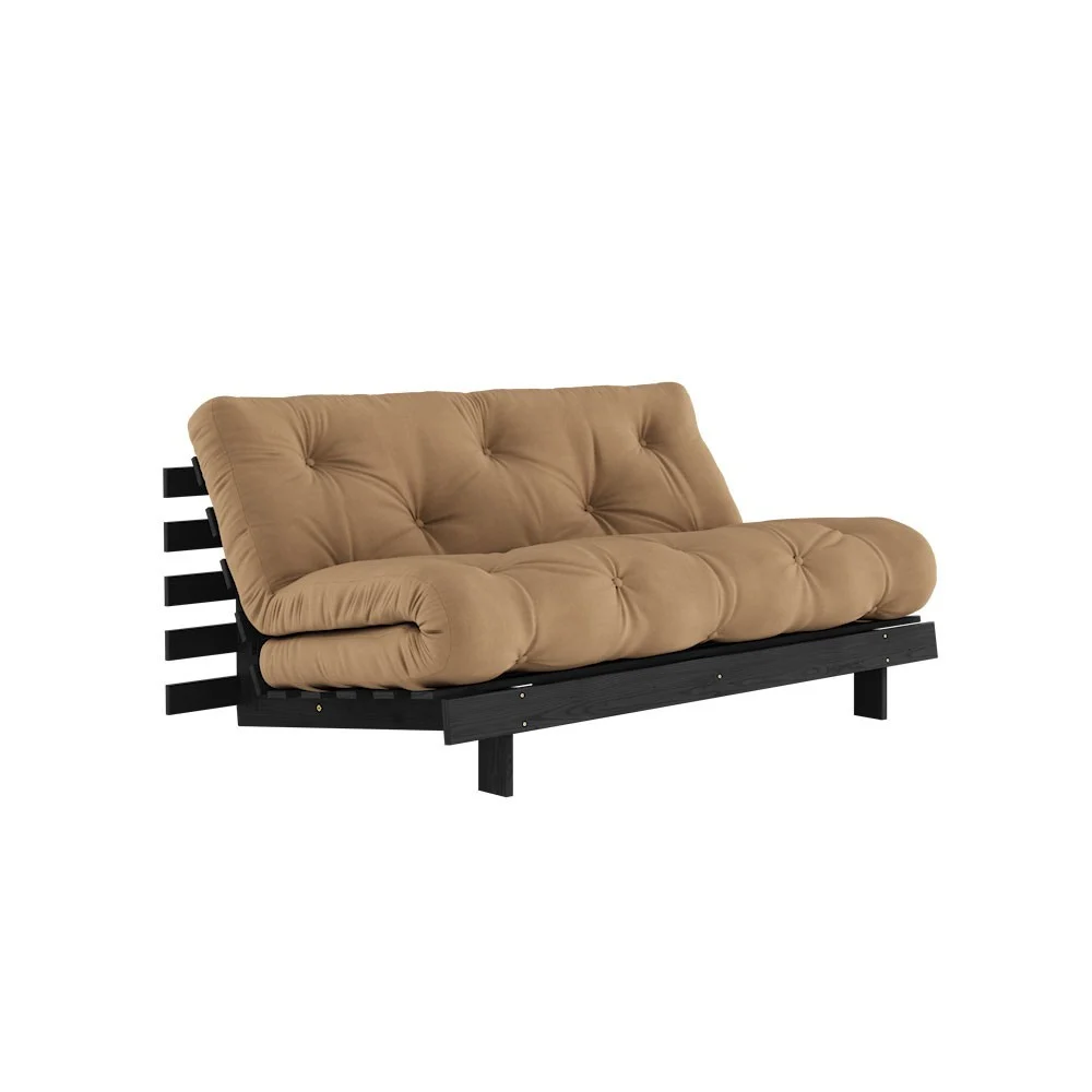 Divano letto Roots 160 nero - 755 Mocca