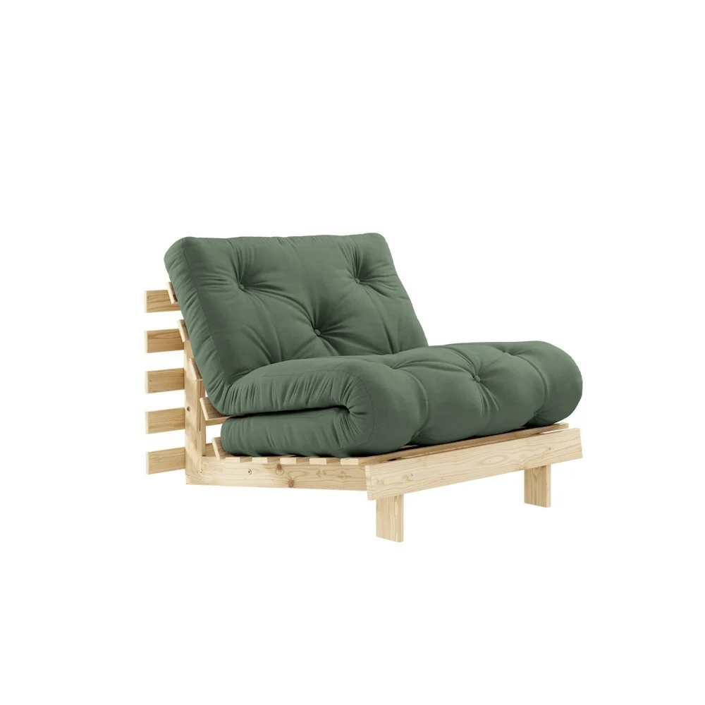 Divano letto ROOTS 90 - 756 Verde oliva