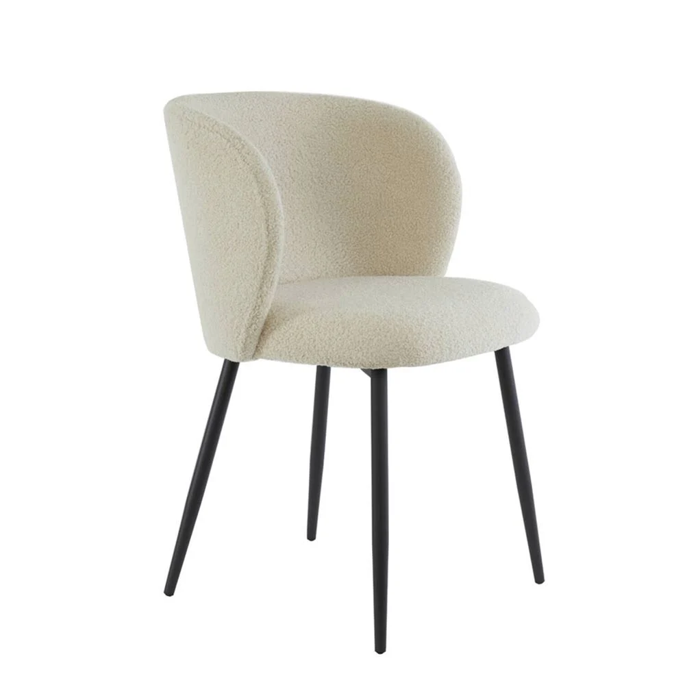 ELYNA sedia teddy 56x55x79 cm beige chiaro-nero opaco