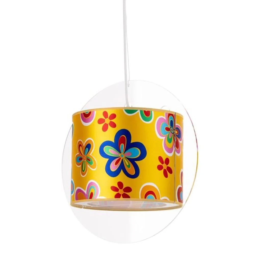 Emporium Simonetta lampada a sospensione  con paralume  in tessuto in varie fantasie