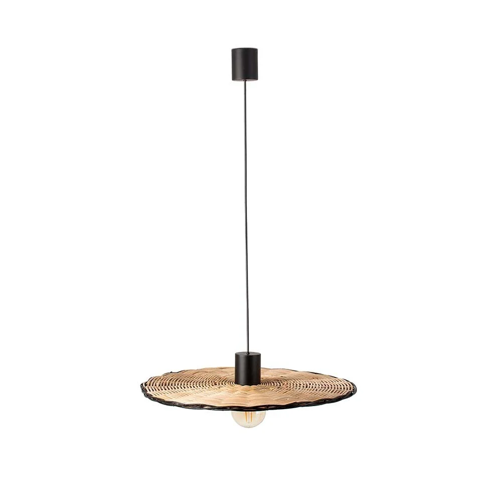 Faro Barcelona Costas lampada a sospensione direzionale con paralume in rattan