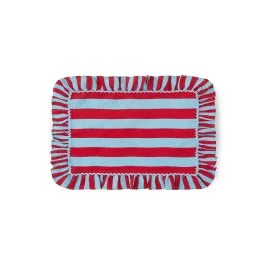 GALA TOVAGLIETTA CON VOLANT 37 X 53 CM ROSSO E BLU