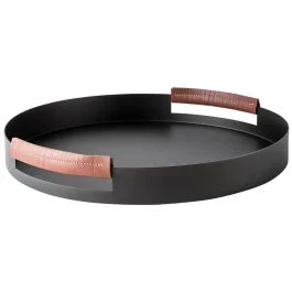 LIVE/LY VASSOIO ALLUMINIO MANICI CUOIO 5