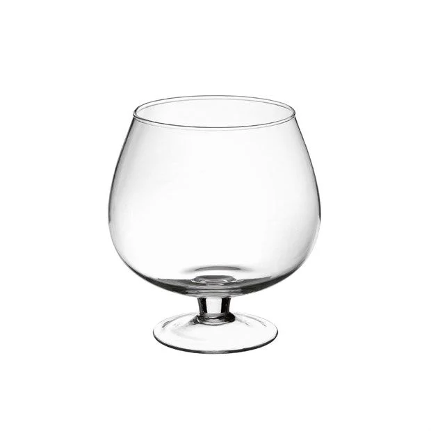 A.L.E Import Coppa Cognac Vetro Portaconfetti H 210 Mm D 190 Mm Trasparente