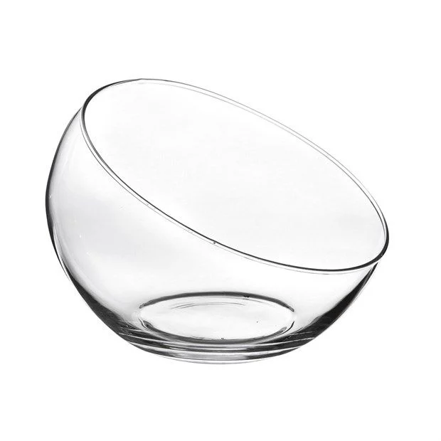 A.L.E Import Sfera Vetro Taglio Obliquo H 160 Mm D 200 Mm Trasparente